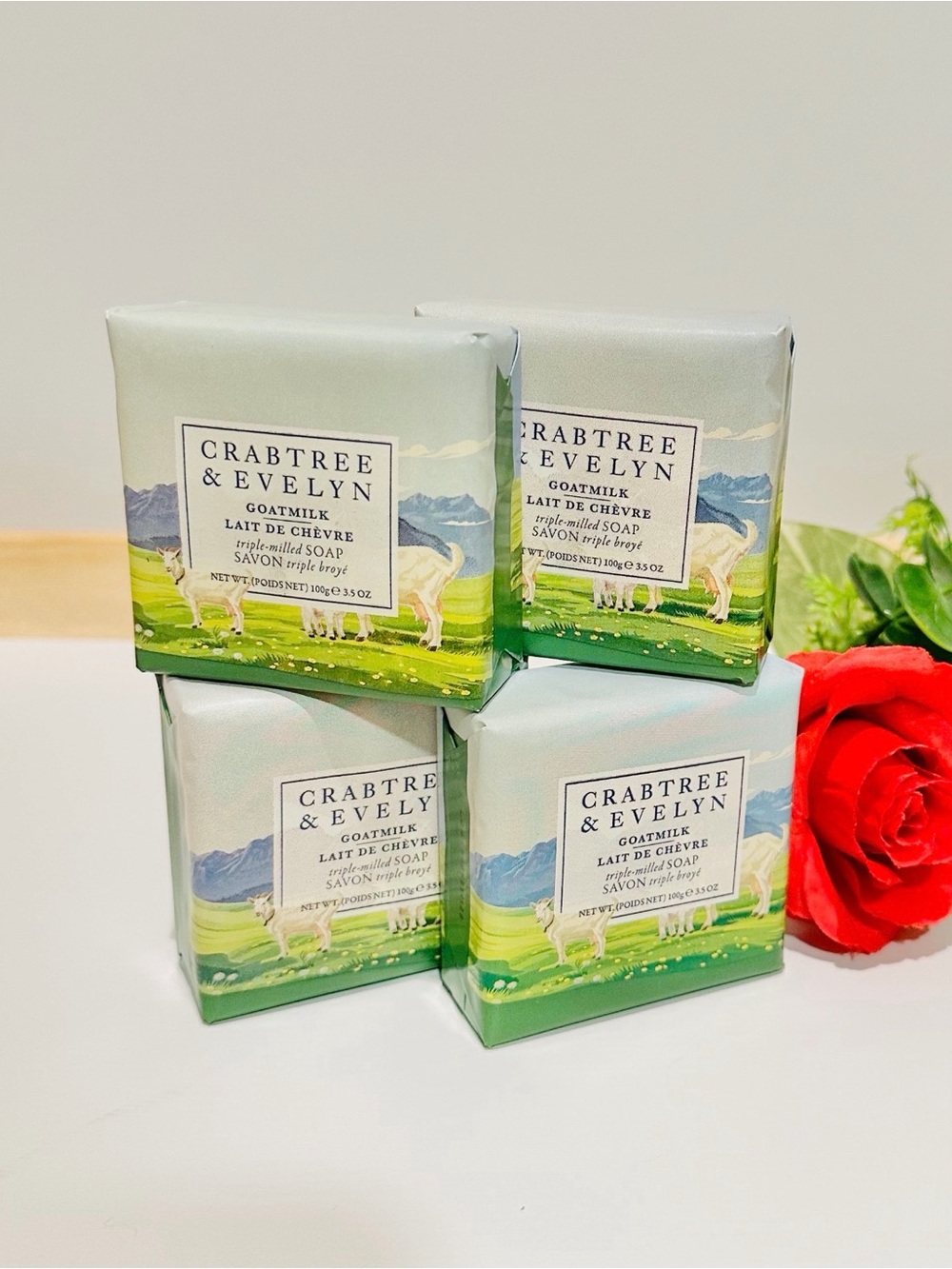 Crabtree & Evelyn Triple Milled Hand Soap 3.5oz - 4 Pack - Goatmilk